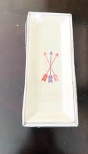 MRL Home Styles Pink Red Purple Arrows Crossing Trinket Plate 11x5" Distressed