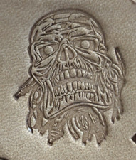 Sergey Neskromniy Leather Tools - Skull Stamp 1-3/16" x 1" - Zombie Skull