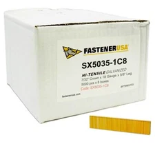 1" LEG x 7/32" CROWN 18GA GALV SX5035 STAPLES 40,000ct | SX5035-1C8