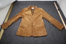 Chadwick's Genuine Leather Coat Women's Size 6 Shell 100% Polyester 2 Button