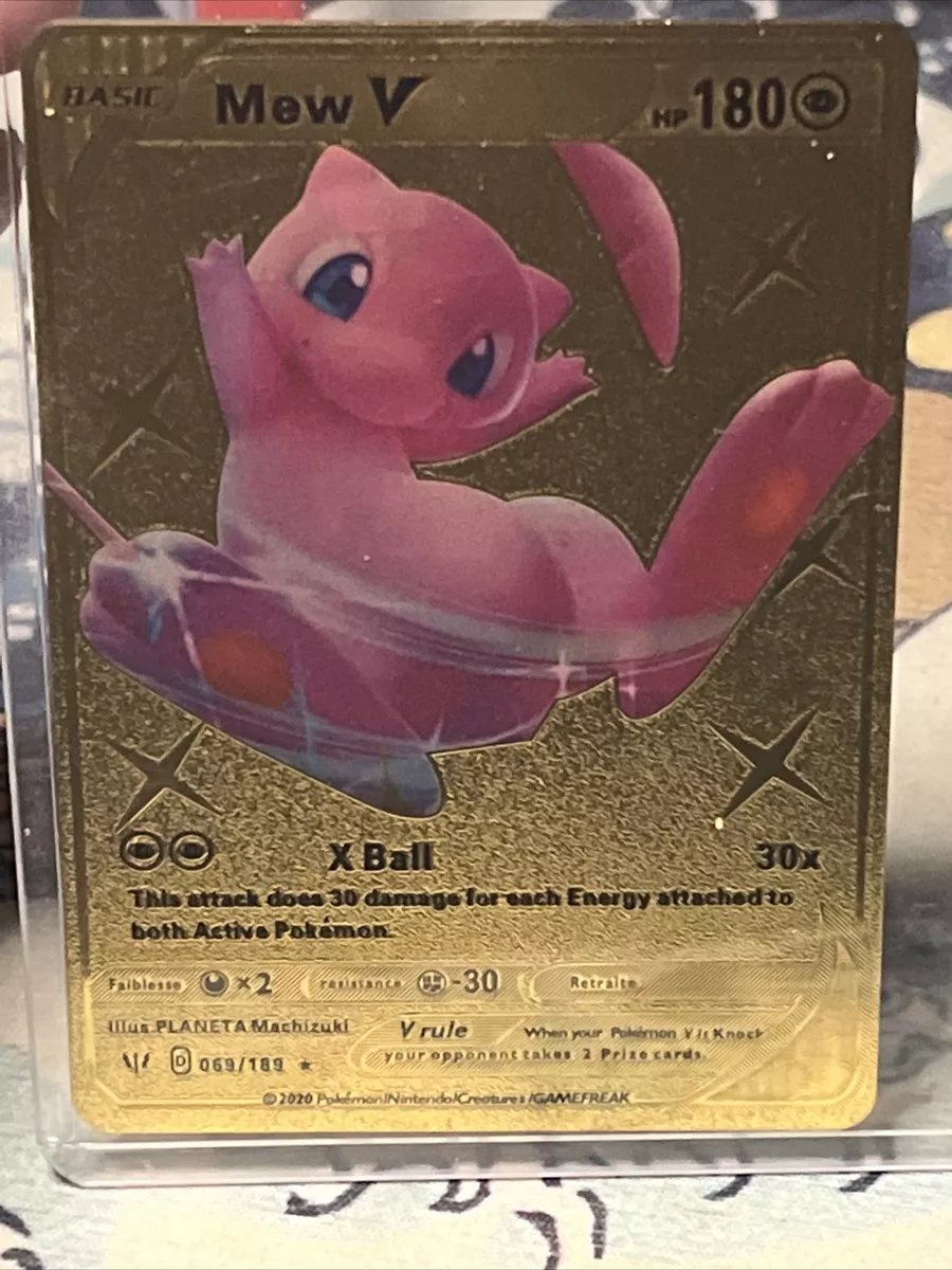 Mew V Gold Metal Pokemon Card