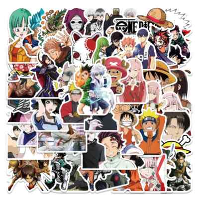 Anime Sticker Aufkleber 50 Stück One Piece, Naruto, Dragon Ball neu (Art.Nr.75)