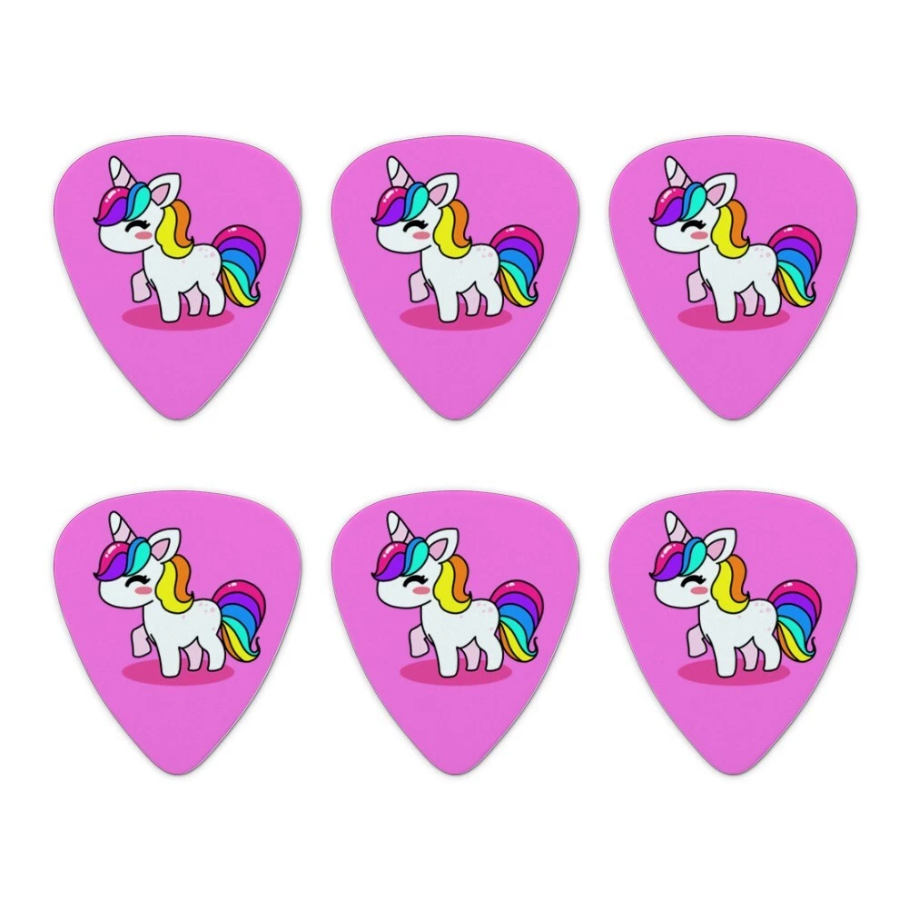 Cute Kawaii Rainbow Unicorn Chibi Novelty Guitar Picks Medium