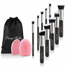 Makeup Brushes Foundation Concealer Eyes Blush Tool Kit & Storage Bag 10 Count
