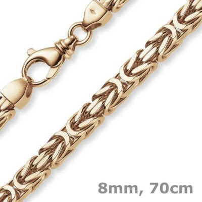 8mm Kette Halskette Königskette aus 750 Gold Rotgold massiv 70cm Herren - Bild 1 von 4