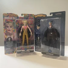 BendyFigs DC Harley Quinn Birds of Prey + Catwoman Lot Noble Toys Figures