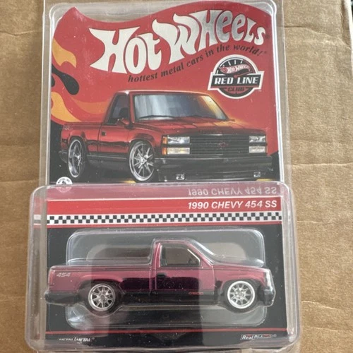 Hot Wheels Red Line Club 1990 Chevy 454 SS Red Black 1:64 Diecast Truck