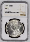 1888 O Morgan Silver Dollar MS 63 NGC