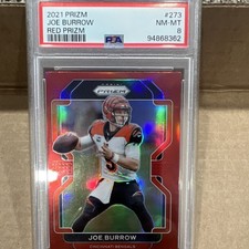 Panini Prizm Joe Burrow #273 Red Prizm PSA 8 Cincinnati Bengals 2021