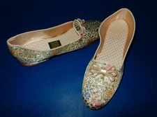 Vintage Daniel Green Lotus Floral Jacquard Tapestry Slippers - 7