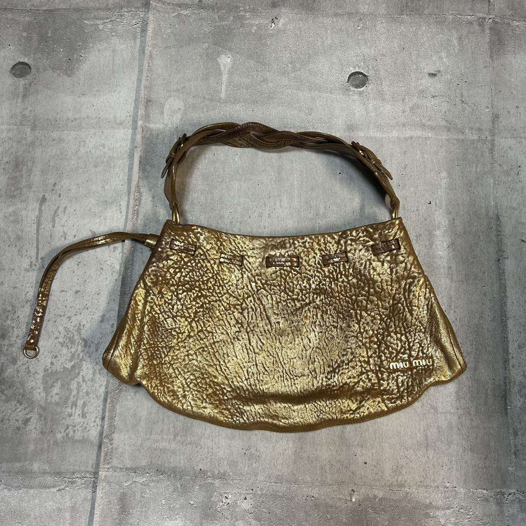 08Aw Archive Miumiu Gold Leather Bag | eBay 08Aw Archive Miumiu Gold Leather Bag | eBay