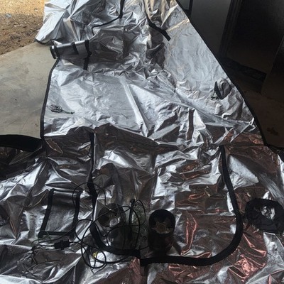 Grow Tent With 2 Fans And Some Parts Not Sure If Everything Is There