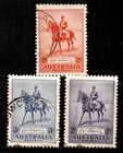 AUSTRALIA: 1935 CLASSIC ERA STAMPS JUBILEE SET SCOTT #152-54 CV $61 SOUND