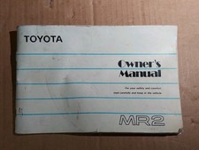 TOYOTA MR2 Mk1 Owners Manual handbook