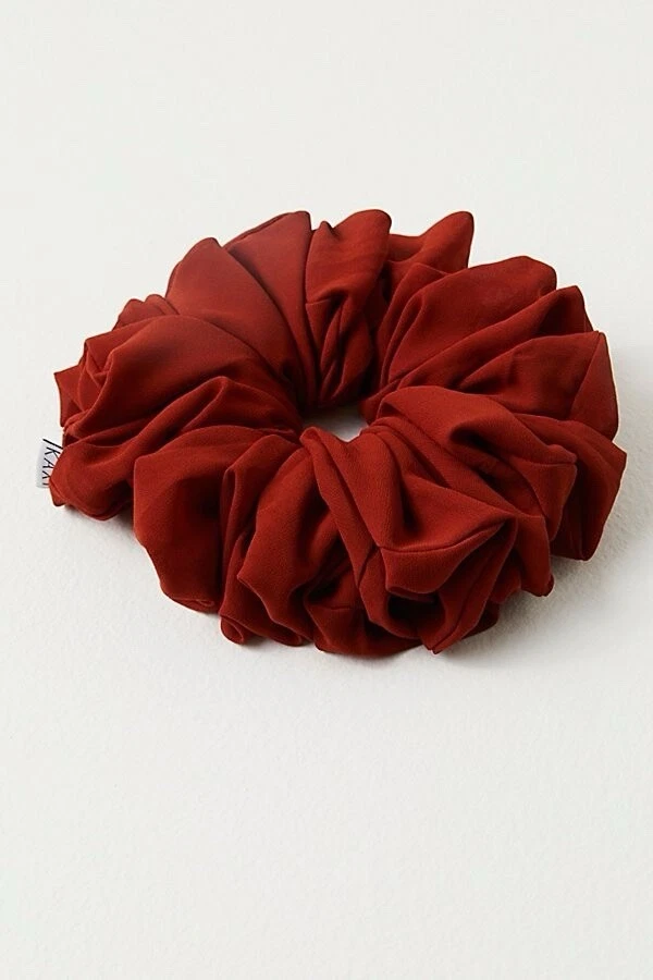 NWT! Free People Kaxi Chiffon Jumbo Scrunchie, Burgundy, Hard To Get, Sold Out! - Image 3 of 4
