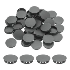 64Pcs 38mm Dark Grey Nylon Plastic Round Locking Hole Plugs Insert End Caps