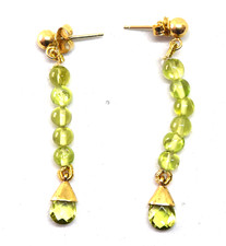 14K Yellow Gold and Peridot Earrings