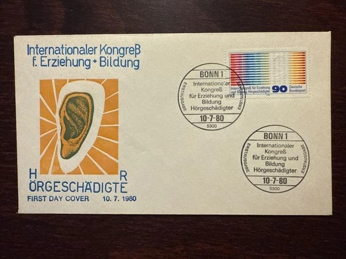 GERMANY FDC COVER 1980 YEAR DEAF PEOPLE DISABLED HEALTH MEDICINE STAMPS