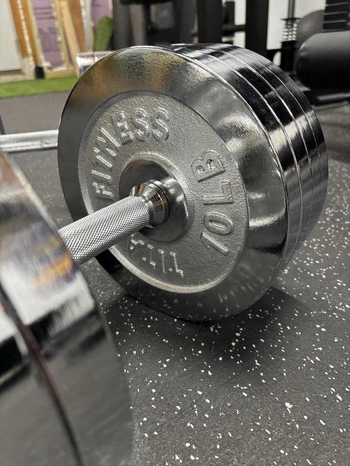 Juego de Mancuernas Titan Fitness Cromadas 200 Lb Par Ajustable, 100 Lb Cada una Foto 3 de 4