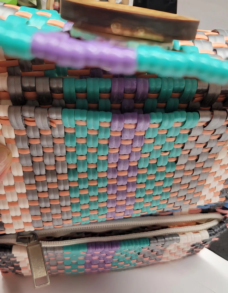 Cartera/cartera de mano Maria Victoria multicolor tejida a mano - totalmente nueva Foto 4 de 4