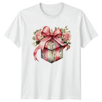Blumen Geschenkbox Rosa Band Damen T-Shirt Herren Tee Grafik Top