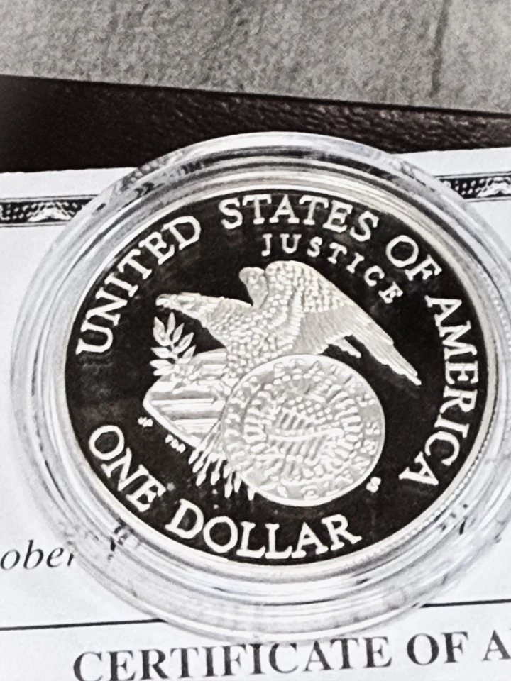 1998-S ROBERT F. KENNEDY$1 SILVER COMMERATIVE PROOF DOLLAR WITH ORIGNAL BOX & CO - Image 4 of 4