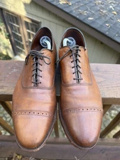 Allen Edmonds ‘Nathan’ Whiskey Brown Leather Cap Toe Oxford Dress Shoes Sz 12 D