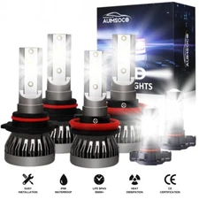 For GMC Sierra 1500 2500 HD 2007-2013 LED High Low Headlight Fog Light Bulbs