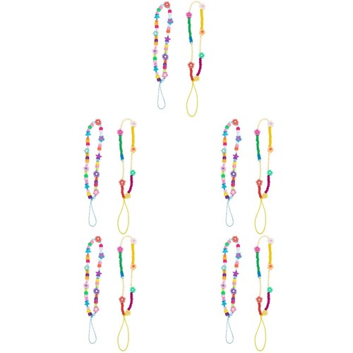 10 Pcs Clay Phone Wrist Chain Acrylic Phone Hanging String Mobile Phone Charm - Zdjęcie 11 z 12