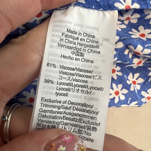 Madewell Dress Womens 2 Blue Ruffled Wrap Maxi in Mini Daisy Boho Lightweight - Picture 15 of 18