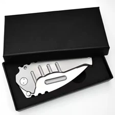 BadAss Folding Knife D2 Steel Blade G10 &Steel Handle EDC Tool Knife for Outdoor