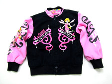 Tinker Bell Bomber Jacket Girls Small 5-6 "Here Comes Tinker Bell" Toon Studio