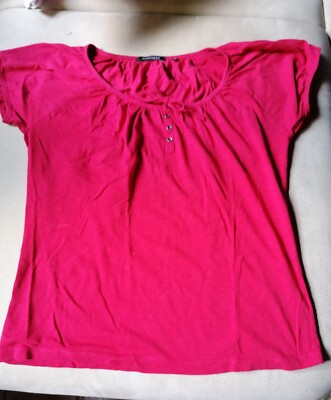 Damen T-Shirt Bluse rot Gr. 36/38 Mark Adam gebraucht Kurzarm  Baumwolle