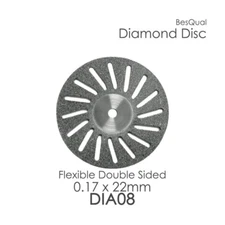 Dental Lab Diamond Disc #8 Slotted 0.17mm x 22mm free mandrel