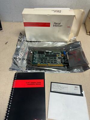 Racal-Interlan NI6510C-10BT ISA Network Interface Card, Drivers, Manual with Box