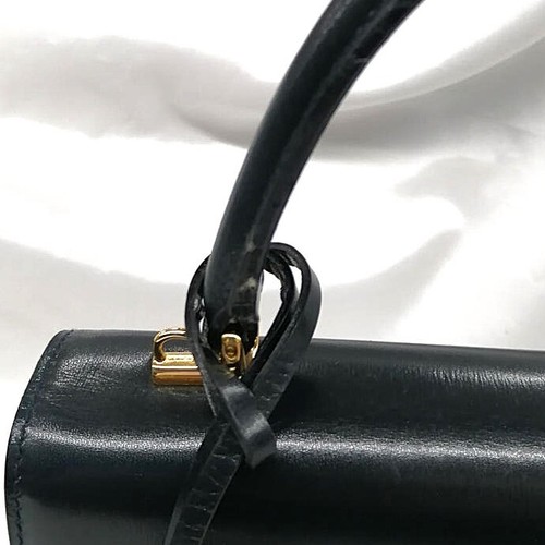Gucci Lady Lock Top Handle Handbag Black Leather w/ Key & Mirror Used Authentic - Picture 15 of 24