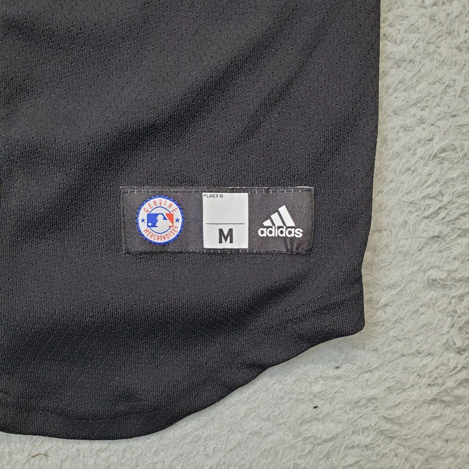Camiseta Adidas de béisbol unisex juvenil negra con botones delanteros New York Mets Wright 5 Foto 3 de 4