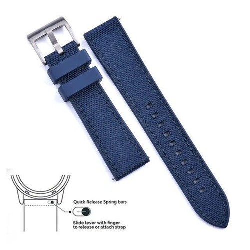 Hybrid Fkm Watch Strap Fluoro Rubber Canvas Nylon Watchbands Quick Release - Picture 73 of 76