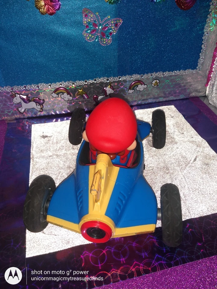 🦄Carrera RC "Mario Kart" Mach 8 Mario 1:18 Scale Cart Car 11" Toy! With Remote! - Image 4 of 4