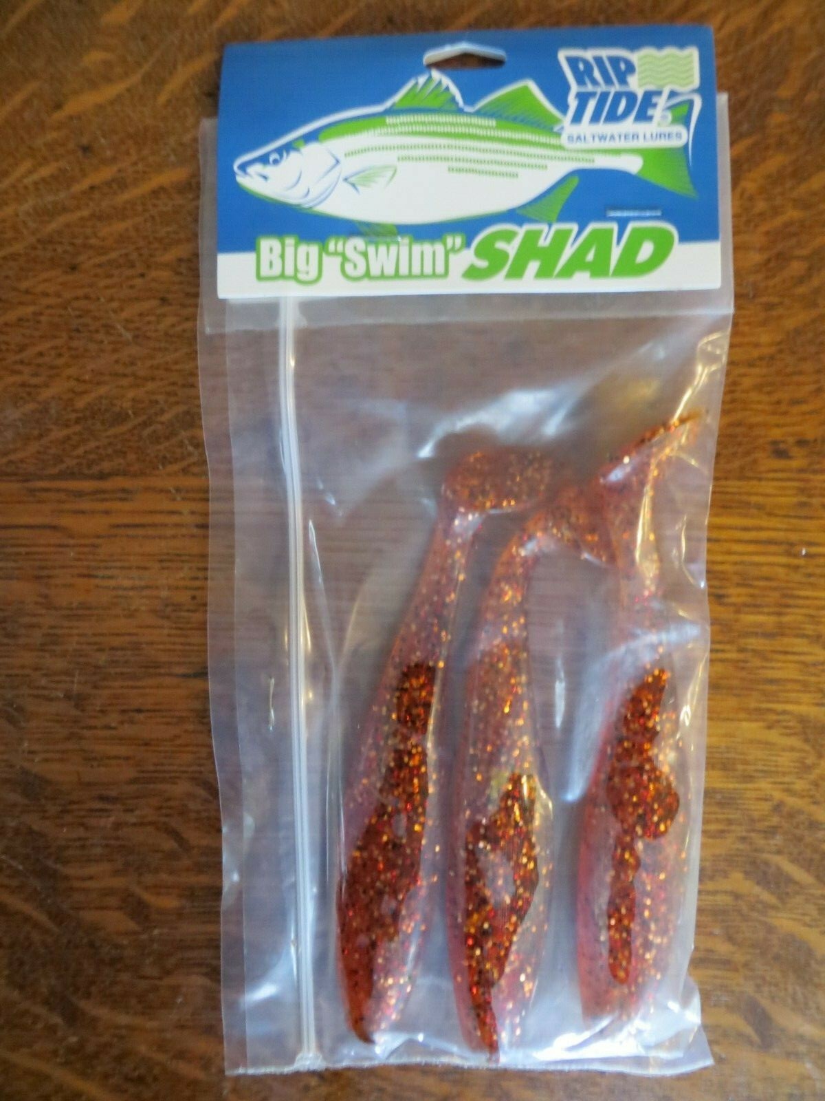 2 PACKAGES RIP TIDE 6" BIG SWIM SHAD REDFISH COLOR SWIMBAIT BASS