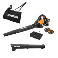 WORX Powershare Cordless Leaf Blower Vacuum 40V Brushless x2 4.0Ah Battery WG583