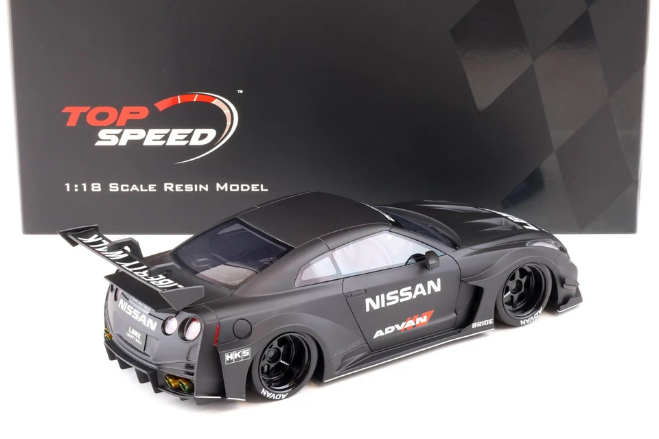 1:18 Top Speed LB-Silhouette WORKS GT Nissan 35GT-RR Ver.2 Nero Opaco TS0356 - Immagine 3 di 4