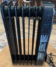 1500 W Portable Oil Filled Radiator -Black Unit - No Remote