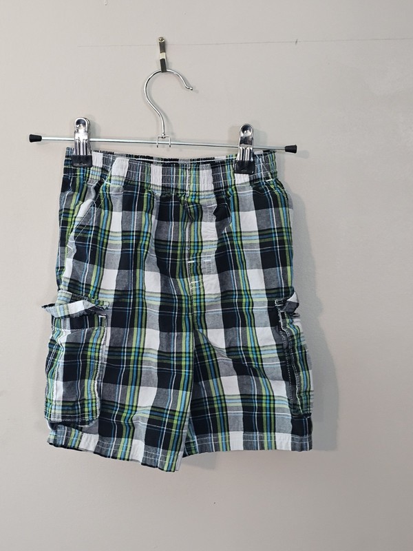 Garanimals Toddler Cargo Shorts, Green Plaid, Size 4T 