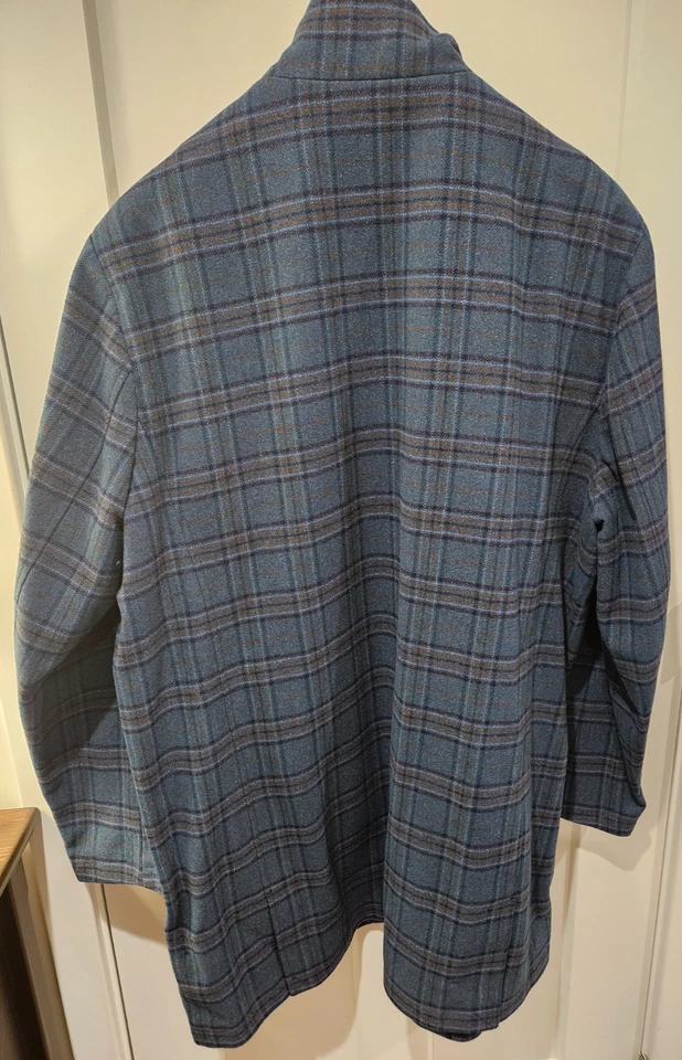 Paul Frederick Wool Blend Teal Plaid Car Coat – 3XL Tall NEW w/tags Free Ship - Image 2 of 4