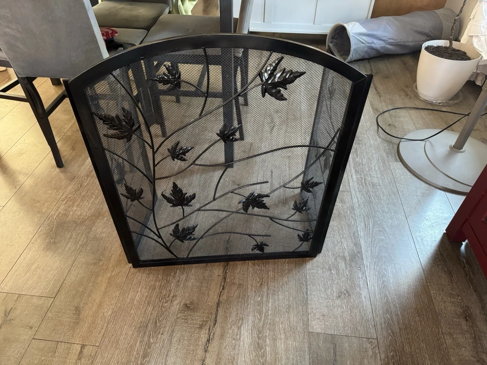 Black Matte Fireplace Screen - Image 2 of 2