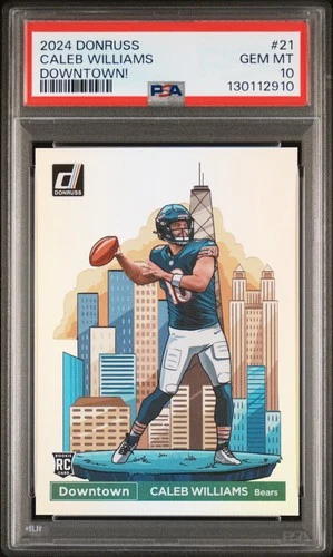 2024 PANINI DONRUSS DOWNTOWN! #21 CALEB WILLIAMS ROOKIE RC PSA 10