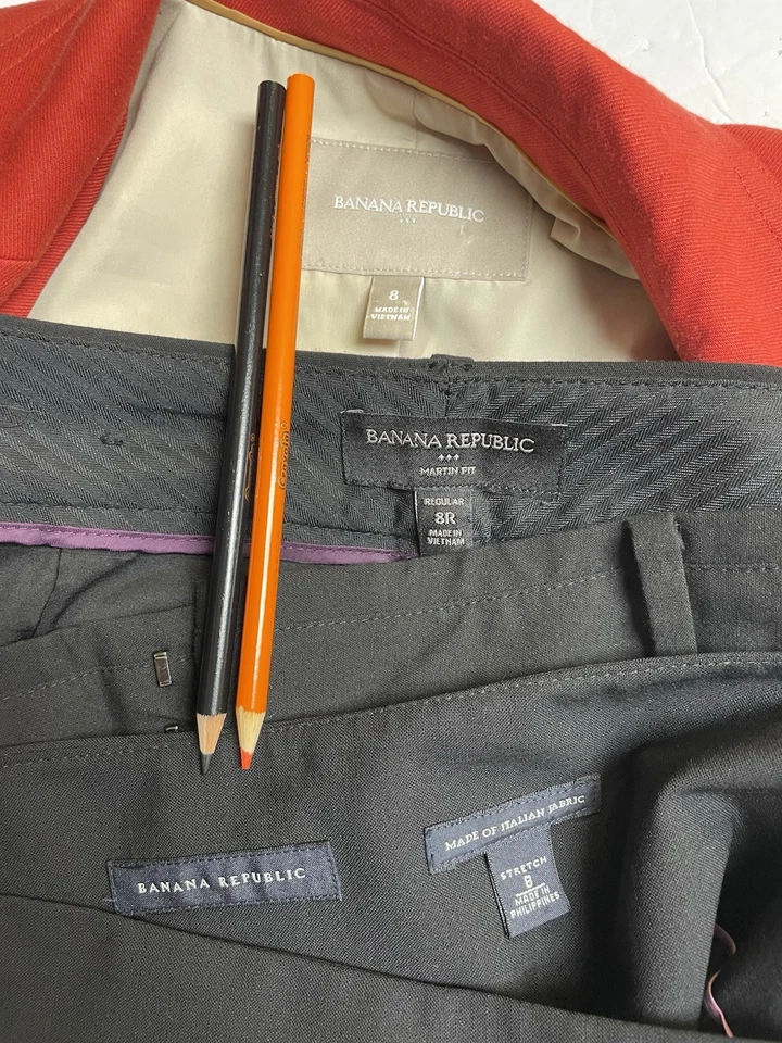 Traje Pantalón o Falda Banana Republic Talla 8 Conjunto de Tres Piezas Bolsillos Largo Completo Foto 2 de 4