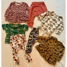 Kate Quinn Toddler Girl Lot Bamboo 12-18 Months Woodland Animal Mushroom Prints