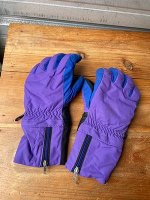 Vintage 1990's Patagonia Lined Winter Gloves Purple Blue Ski